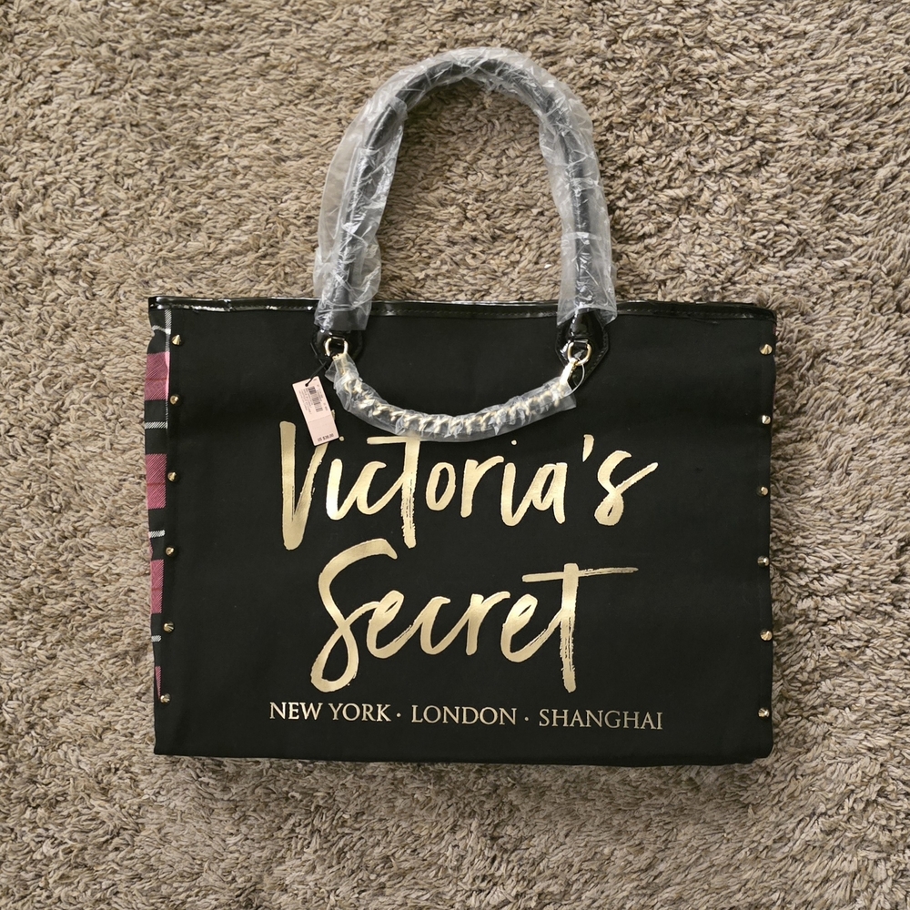 Victoria's Secret Black Tote with Gold Script